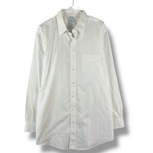 Brooks Brothers Shirt Mens 17.5 34/35 Regent  White Button Down Dress Shirt